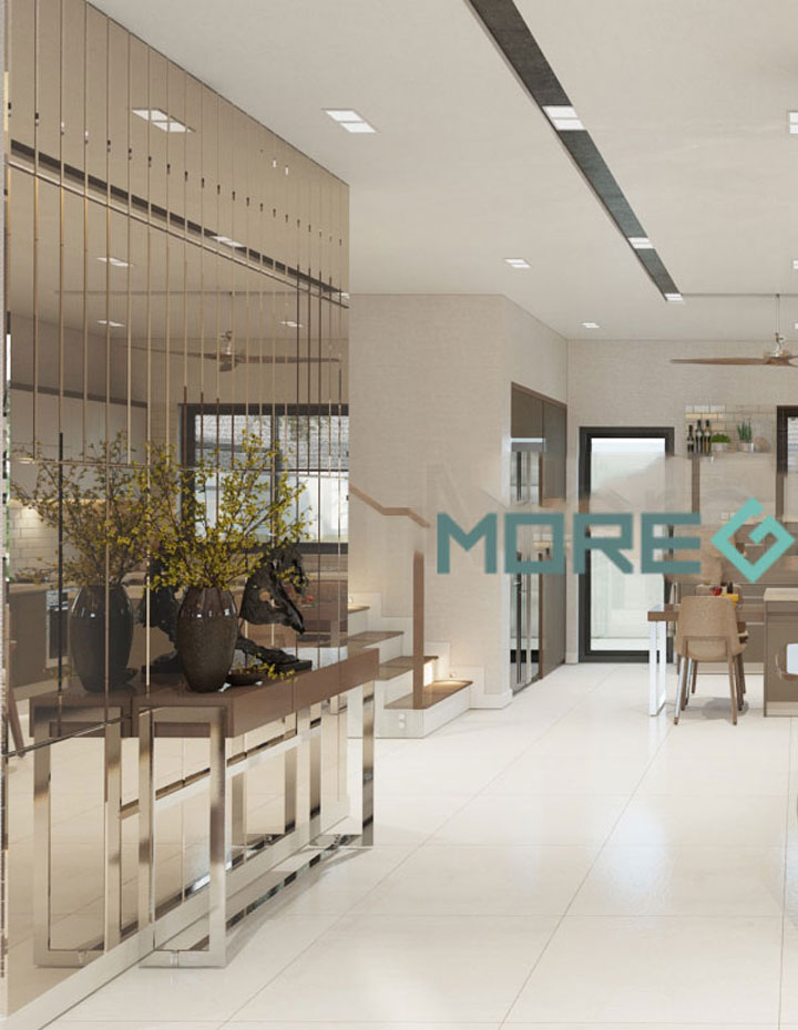  Gương ốp sảnh phòng khách hình chữ nhật