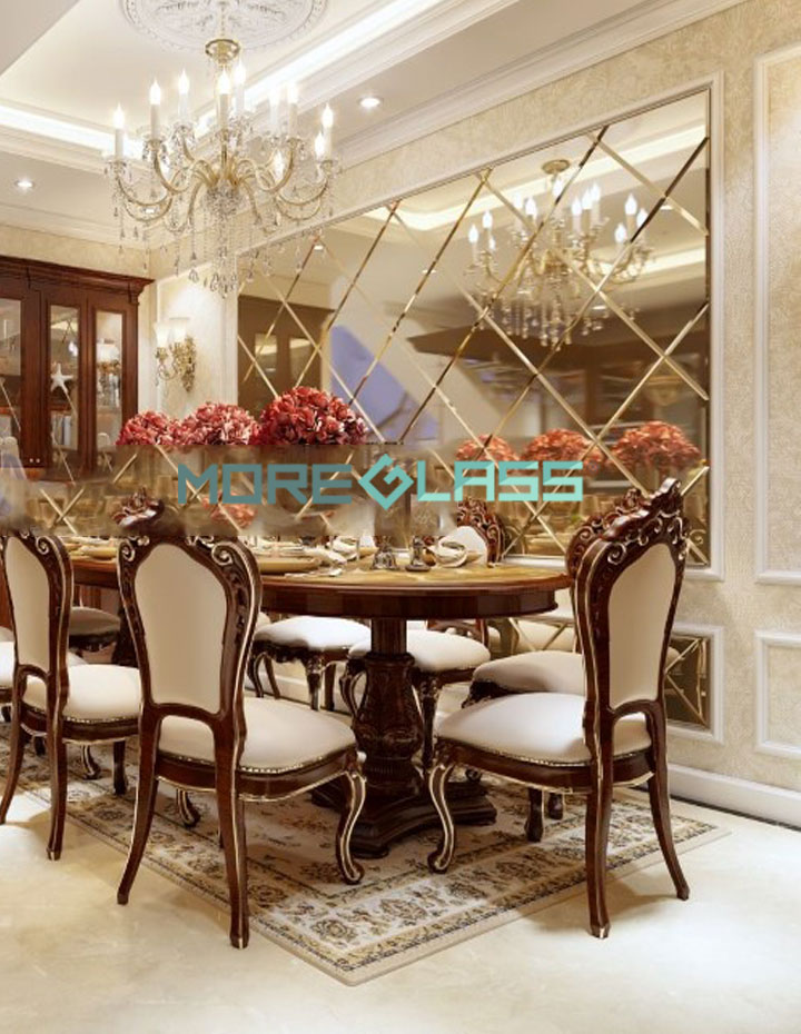  Gương ốp tường phòng ăn biệt thự Tên Lửa