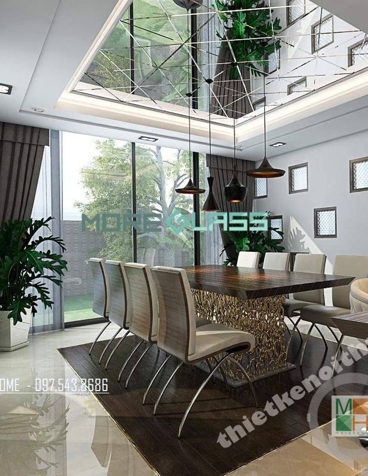  Trần gương ốp biệt thự hiện đại cao cấp 02