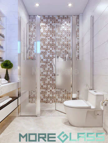  Mẫu vách kính tắm nẹp nhôm cho chung cư