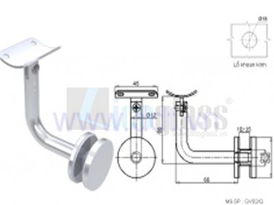 KẸP KÍNH TAY VỊN CONG CỐ ĐỊNH 