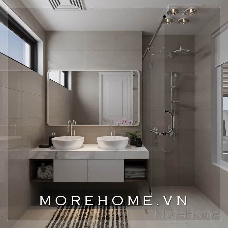 Vách tắm kính cường lực 180 độ cho phòng tắm