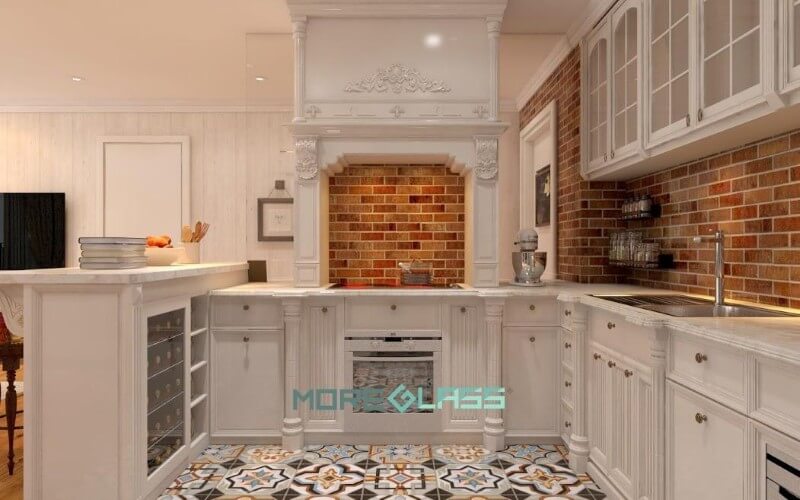 Mẫu kính cường lực ốp bếp