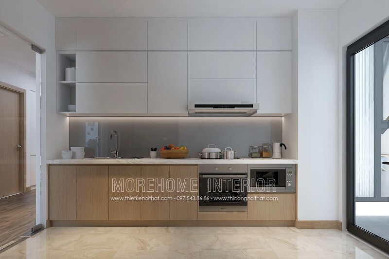 Kính ốp bếp màu ghi đẹp