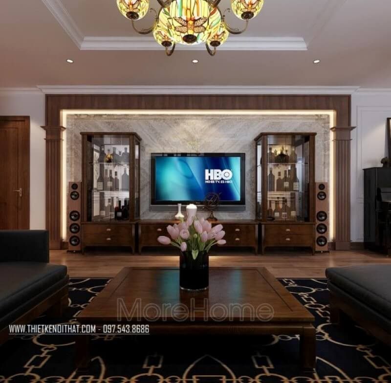 Để tạo nên sự sang trọng cho phòng khách, sử dụng đá ốp tường tự nhiên là một lựa chọn tuyệt vời.