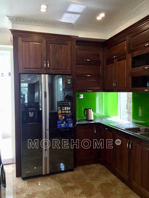 Kính ốp bếp màu xanh non