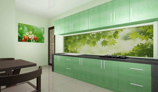 Kính màu ốp bếp